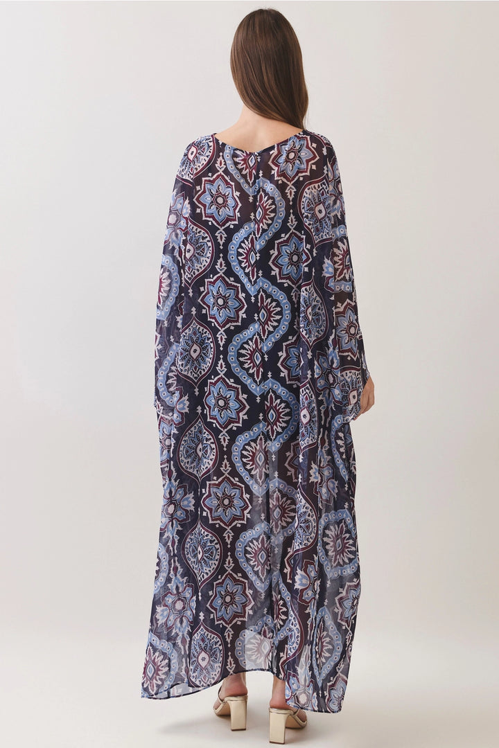 caftan medallion navy maxi dress wedding wear