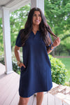 navy classic style tee shirt dress