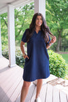 navy classic style tee shirt dress