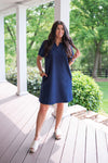 navy classic style tee shirt dress