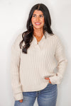 ribbed sweater with collar