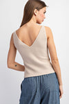 ee:some Oatmeal ribbed knit sleeveless tank top