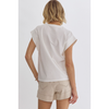 Entro Off white top with short cap sleeves