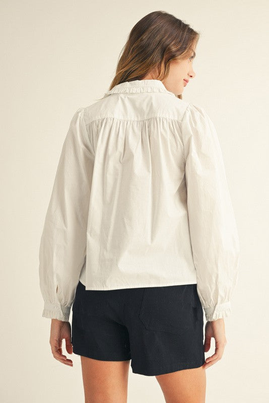 Ruffled Love Off White Top