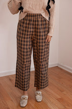 tan black plaid cargo pants