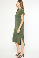 Entro Olive green ribbed dress 