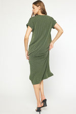 Entro Olive green ribbed dress 