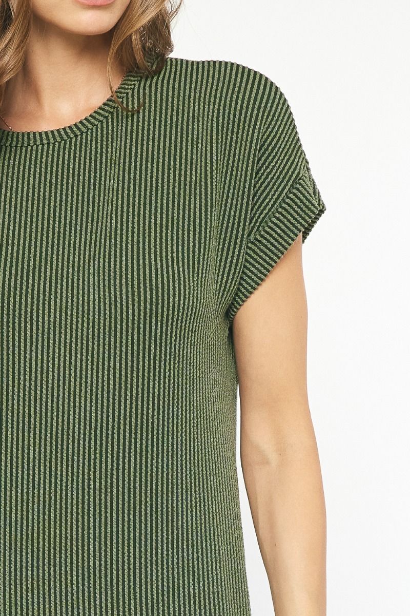 Entro Olive green ribbed dress 