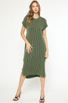 Entro Olive green ribbed dress 