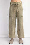 easel terry knit wide leg pants