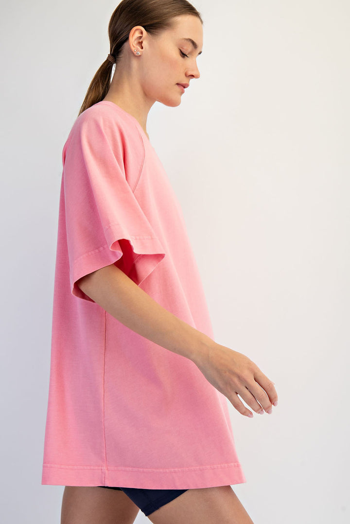 boxy oversized lounge pink tee