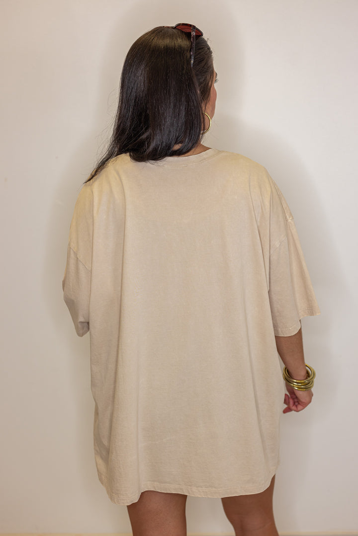 ivory mineral washed cotton oversized tee
