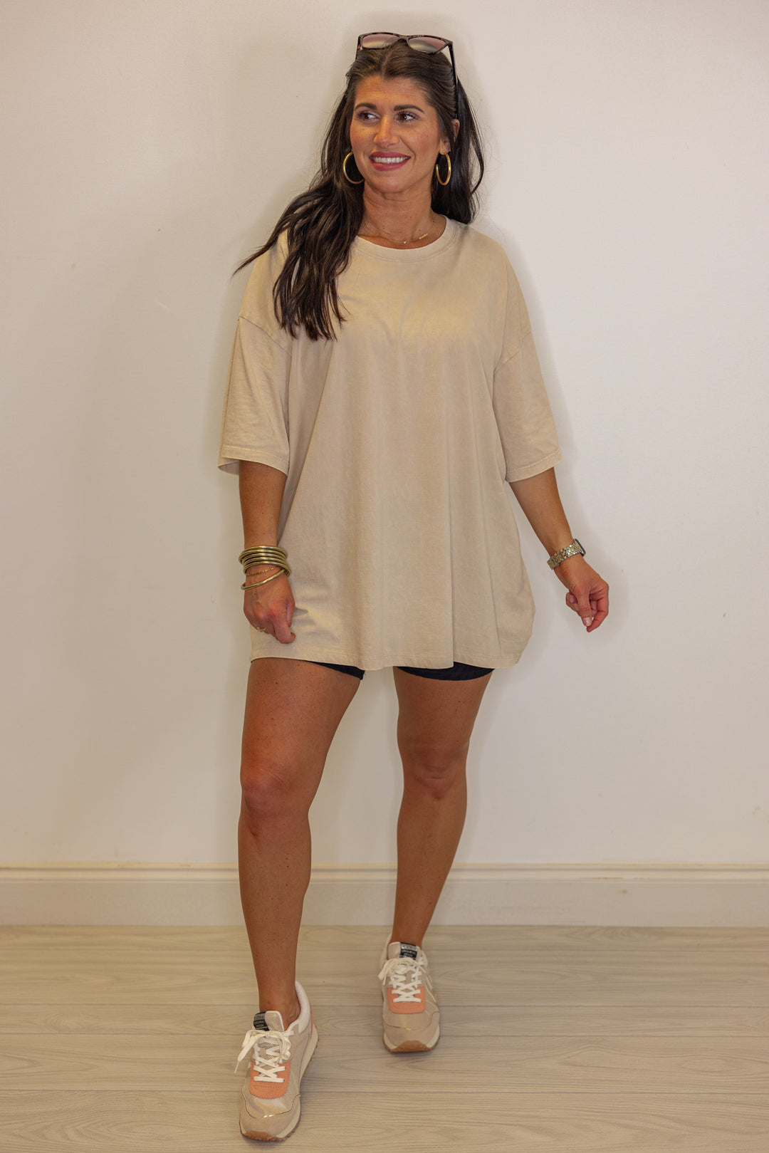 ivory mineral washed cotton oversized tee