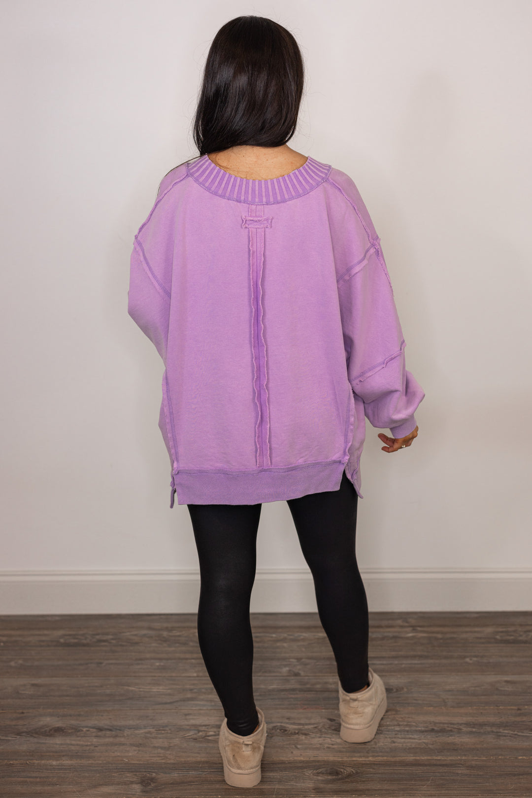 cotton lavender oversized pullover