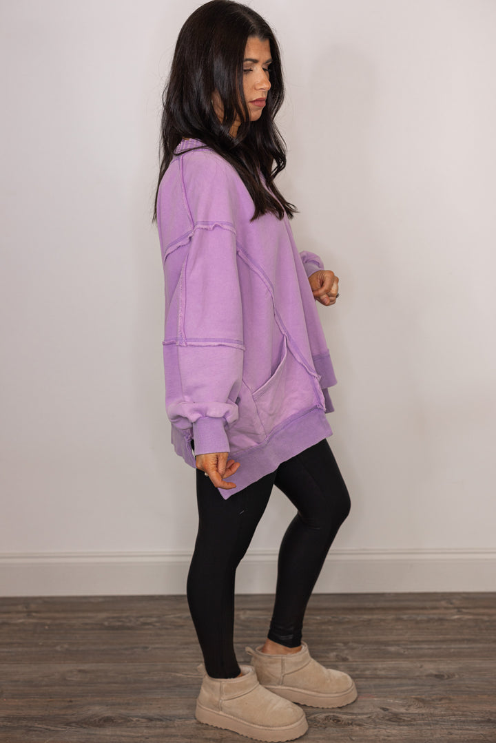 cotton lavender oversized pullover