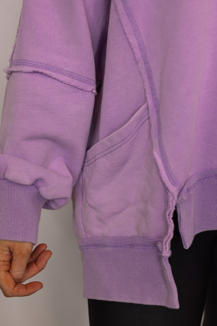 cotton lavender oversized pullover