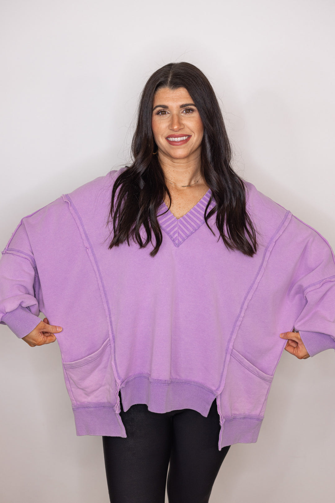 cotton lavender oversized pullover