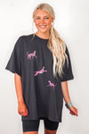 pink cheetah zutter oversized graphic tee