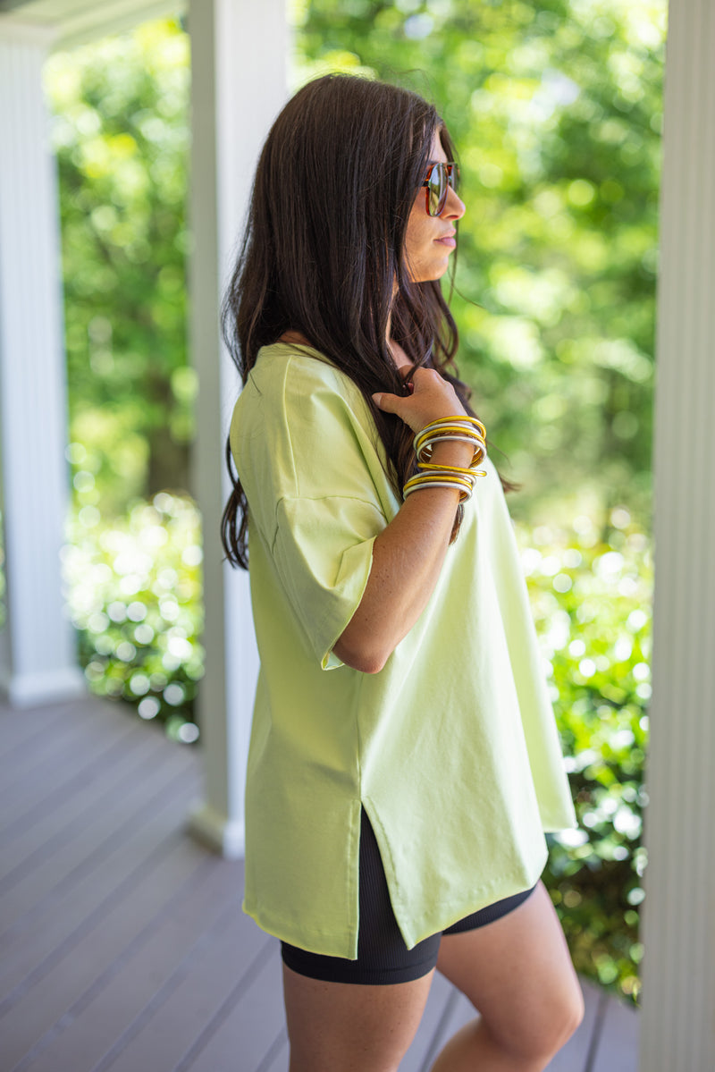 oversized reversible side slit tee