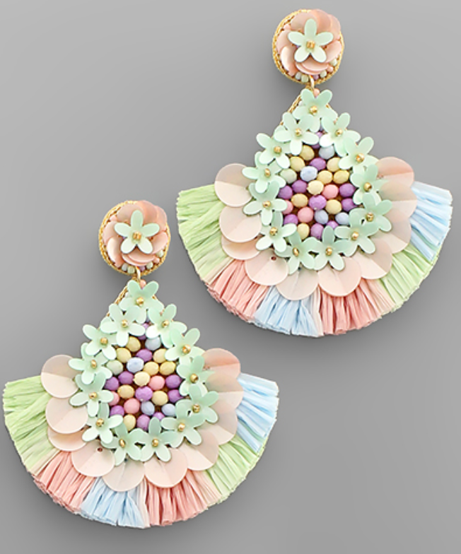 PASTEl raffia earrings