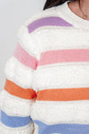 fuzzy pastel striped sweater