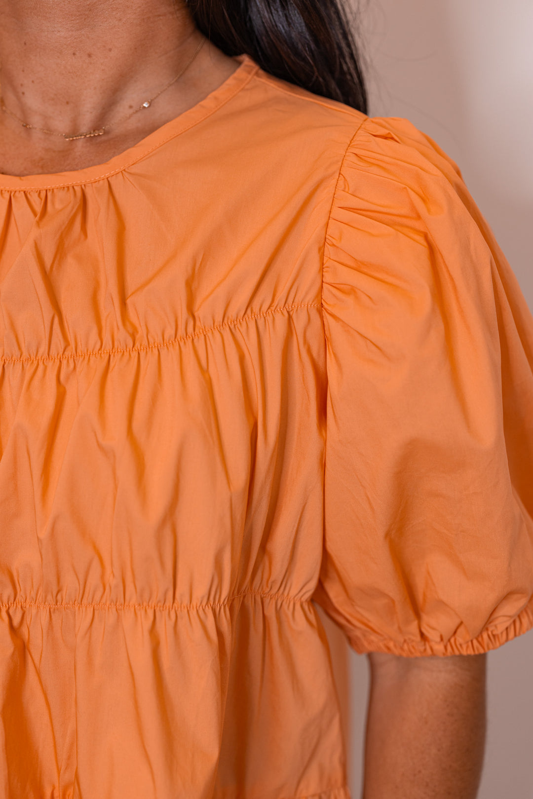 coral cotton babydoll top