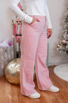 pink soft denim cargo pants