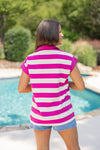 pink striped nautical summer top