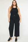 plus size wide leg denim pants