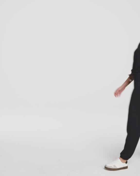 Spanx airessentials cinched semi cropped heather grey hoodie sweatshirt