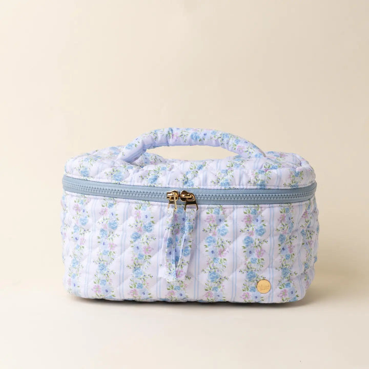 blue floral cosmetic bag 