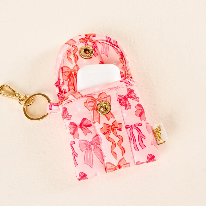 earbud keychain case bows