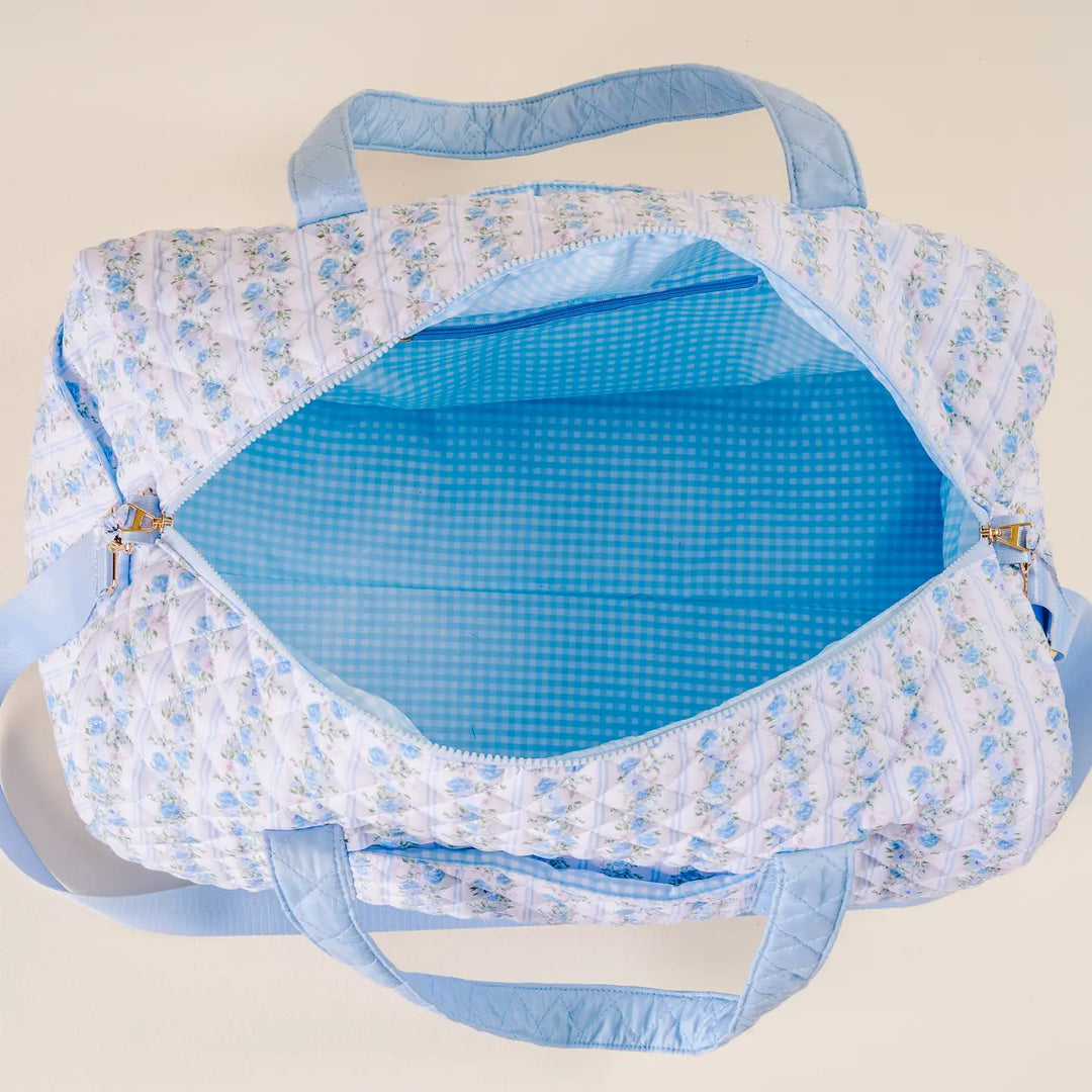 the darling effect quilted weekender floral bag