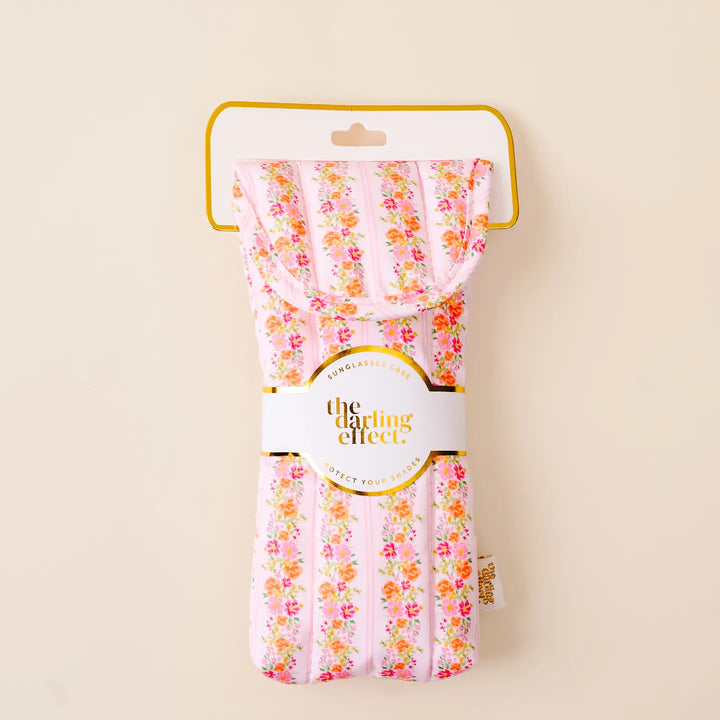 quilted floral sunglasses case