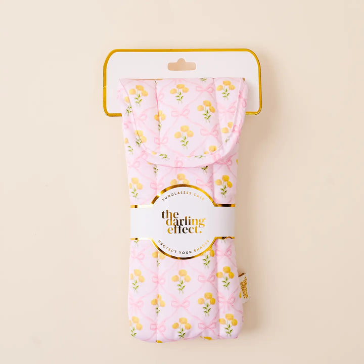 quilted floral sunglasses case