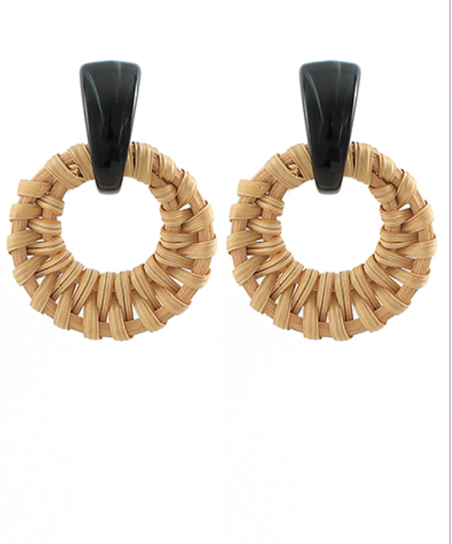 RATTAN black earrings