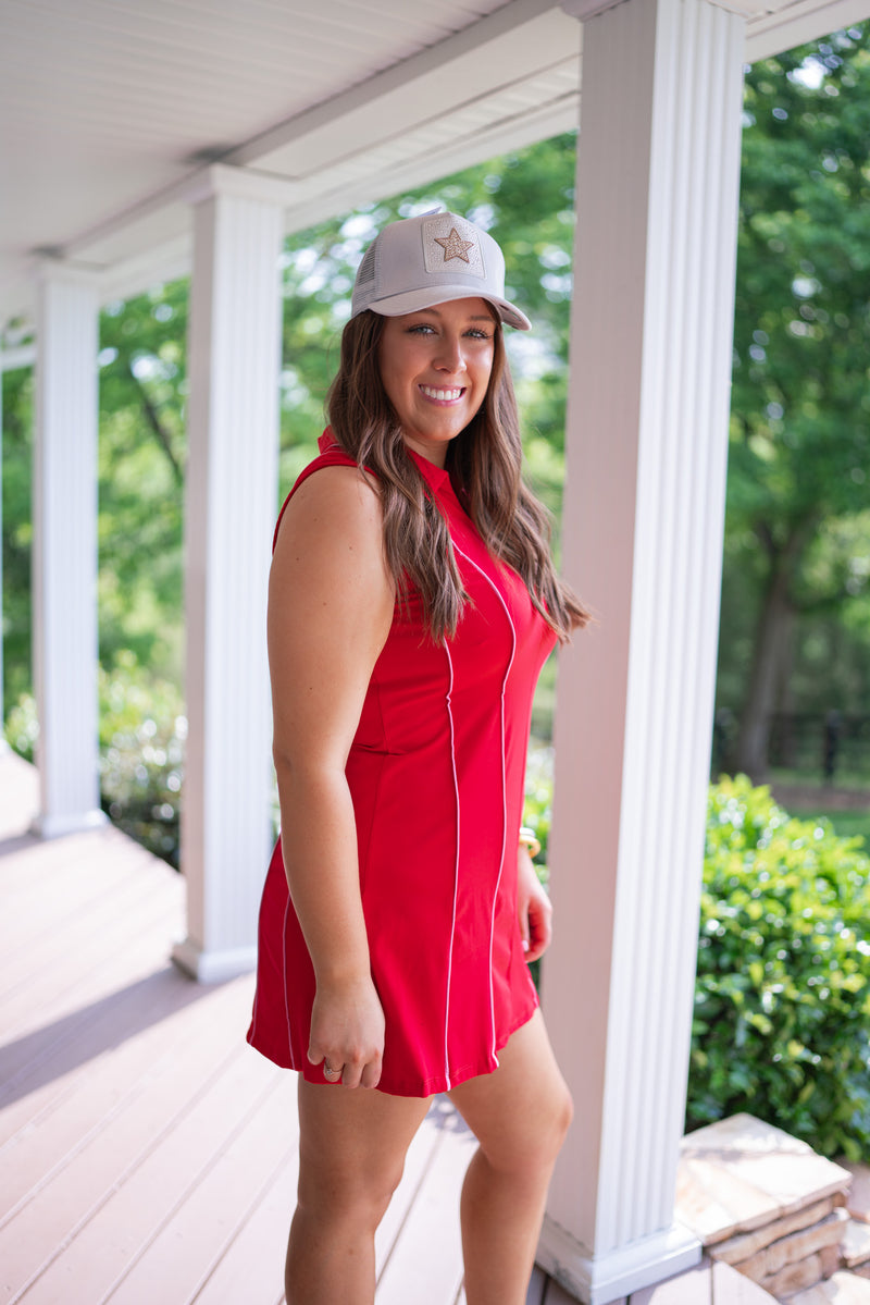 red activewear tennis dress