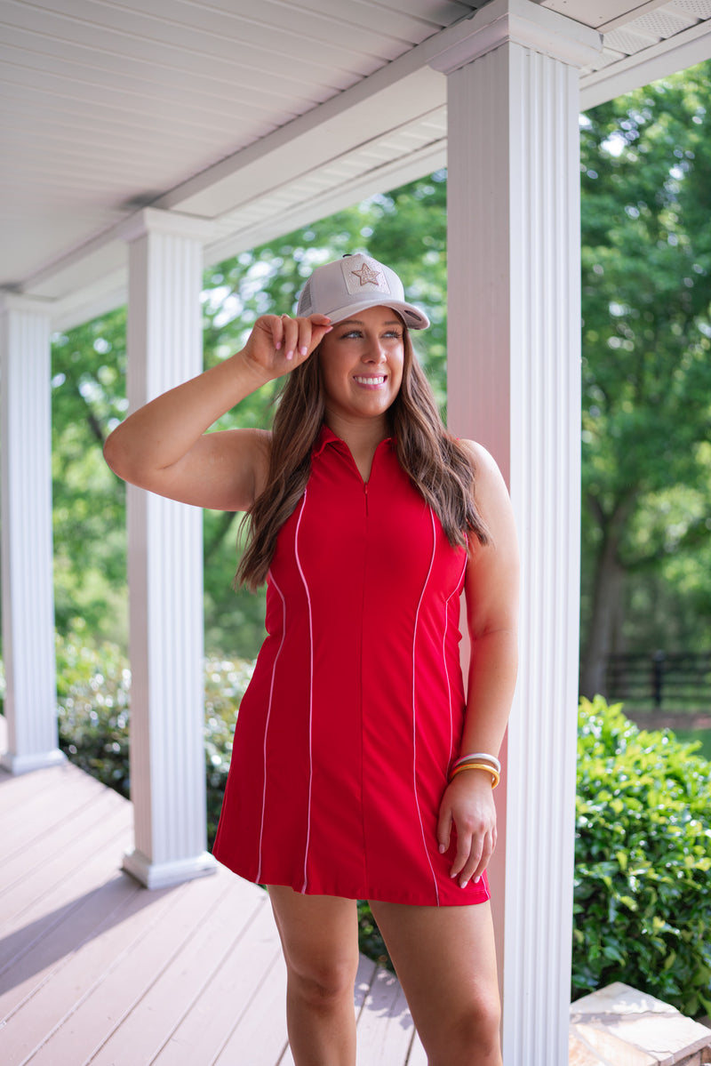 red activewear tennis dress