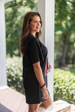 red sequin cowgirl boot dress