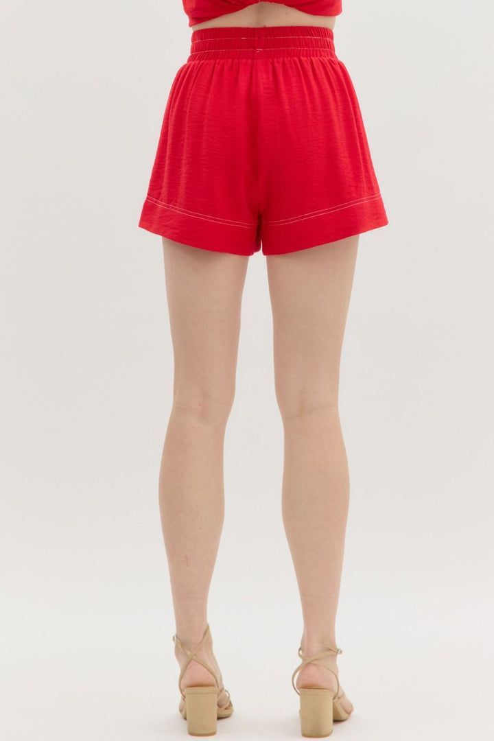 Picture Perfect Red Shorts
