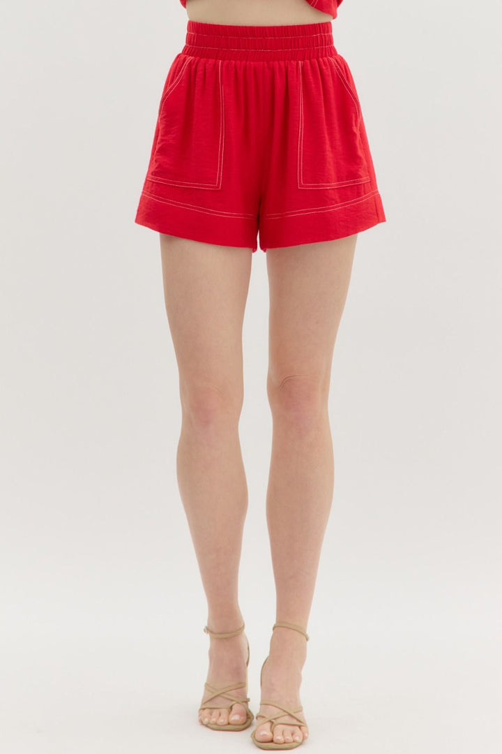 Picture Perfect Red Shorts