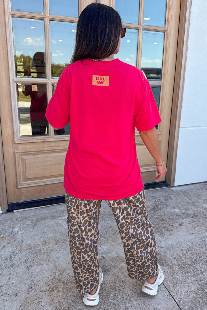 red with leopard print lulu mac graphic short sleeve comfort colors cotton tee