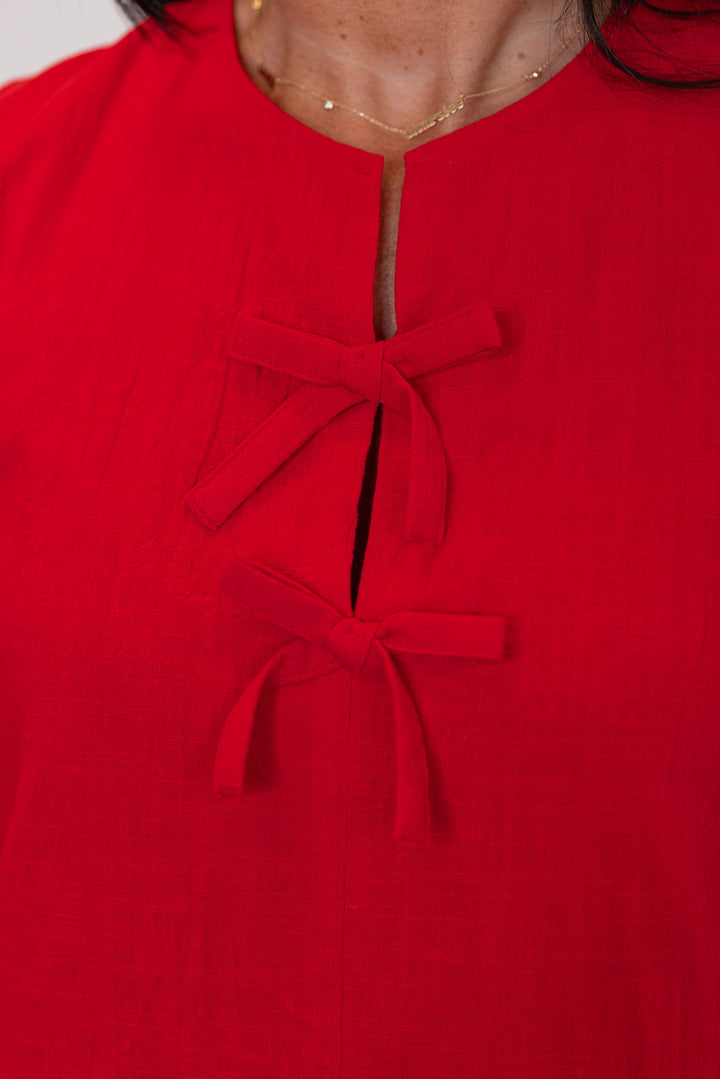 linen cotton bow peplum sleeveless top