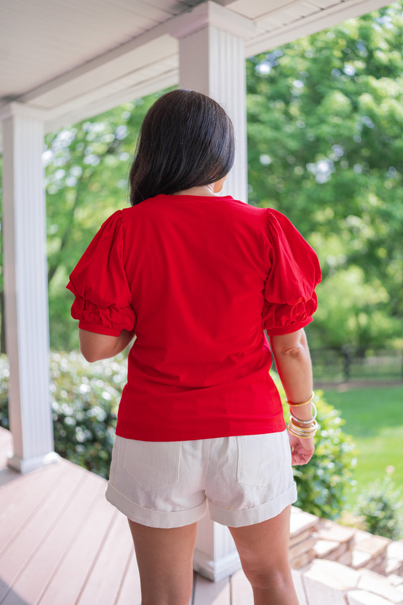 classic red closet staple top