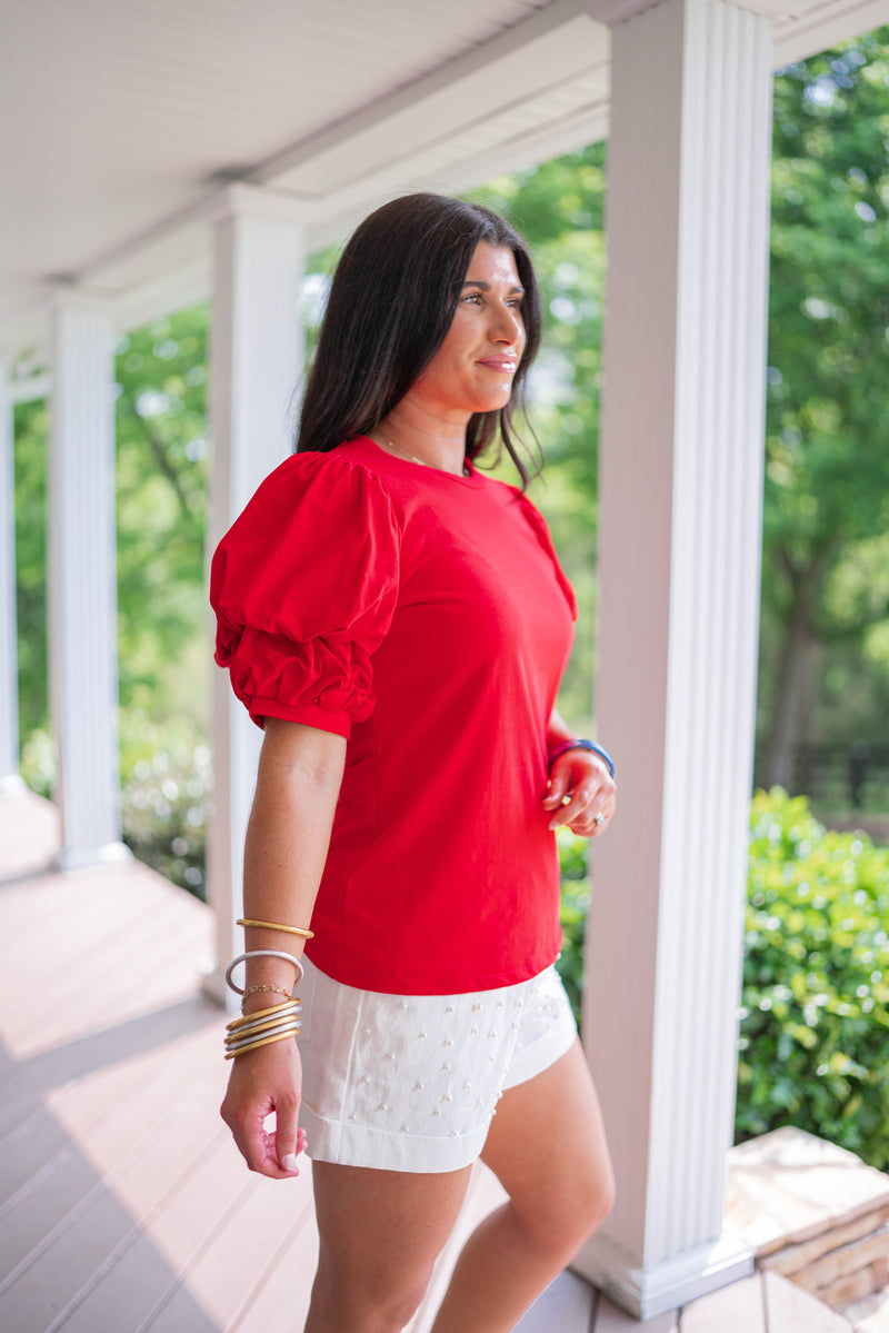 classic red closet staple top