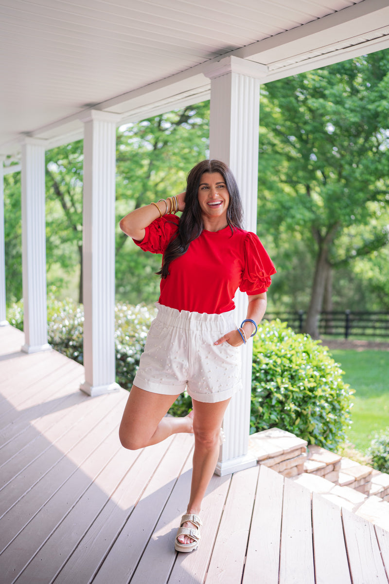 classic red closet staple top