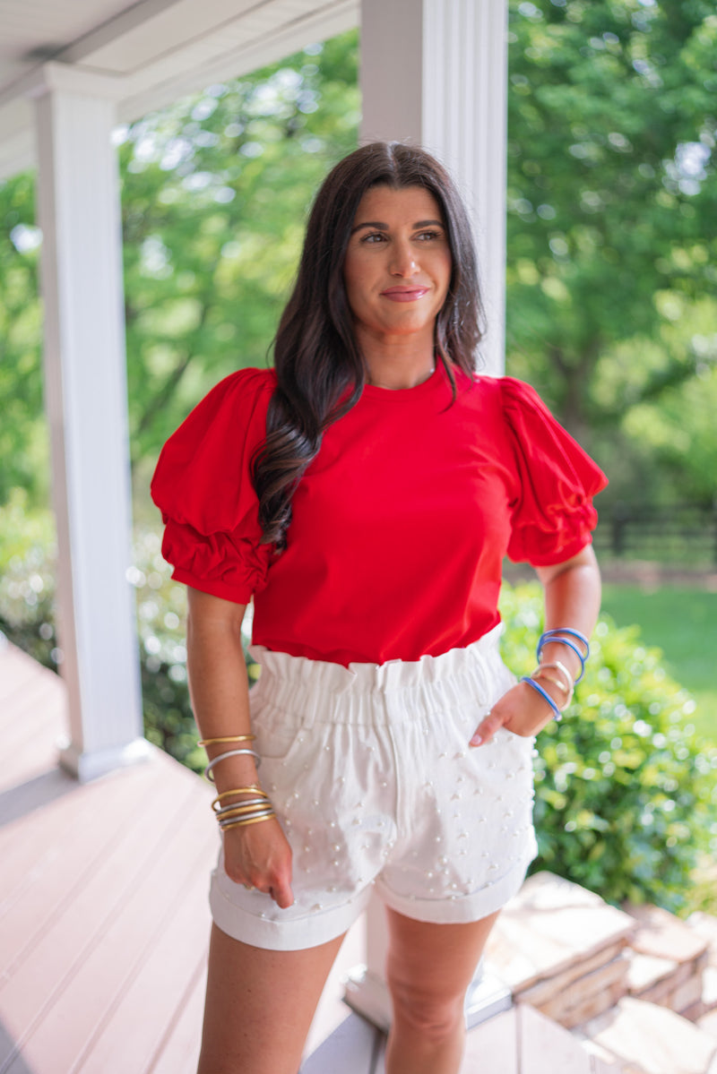 classic red closet staple top