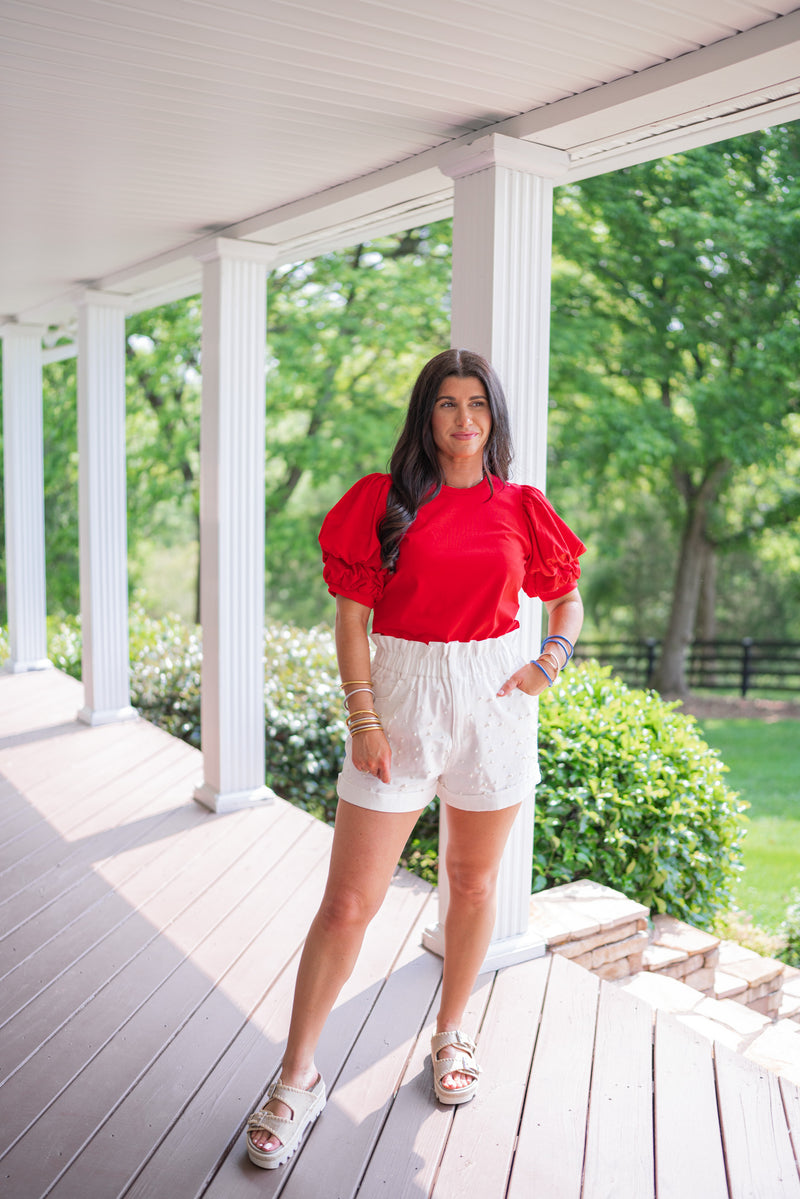 classic red closet staple top