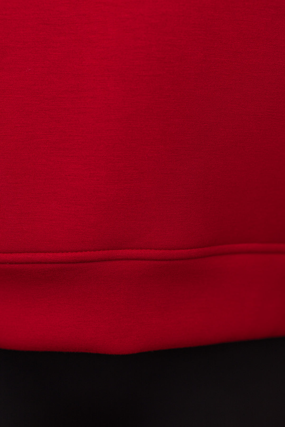 red scuba knit quarter zip hoodie