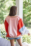 free people color block zip jacket